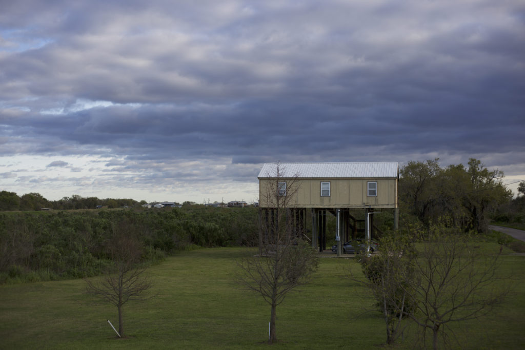 The view from Cookie Naquin's porch facing one of her few neighbors. Photo: Adam Kelnhofer 